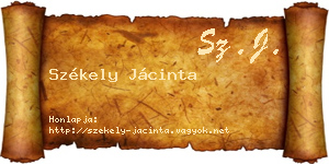 Székely Jácinta névjegykártya